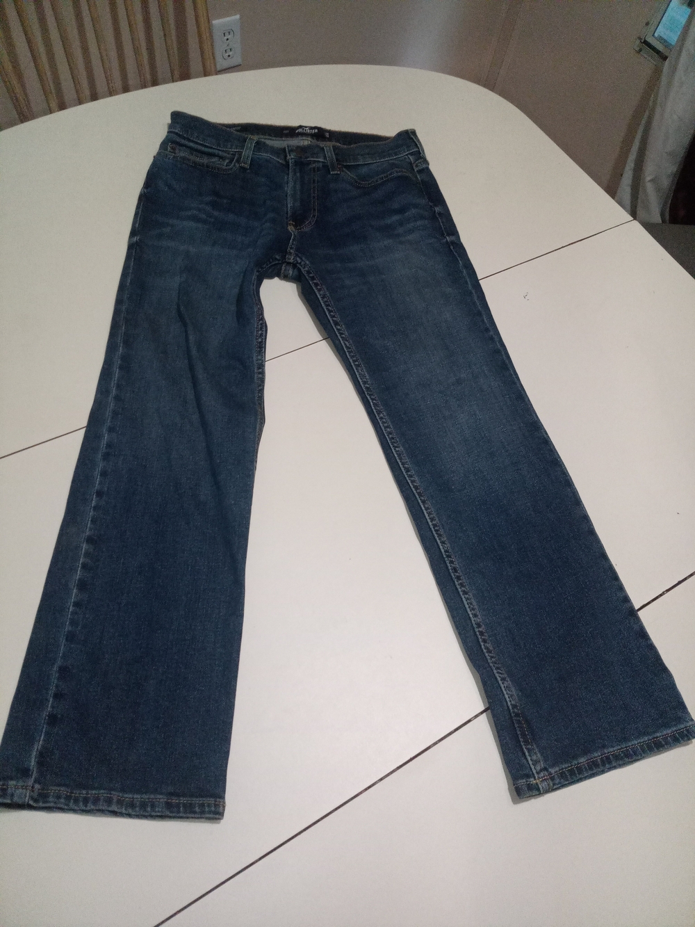 Hollister Men's Medium Dark Blue Bootcut Jeans